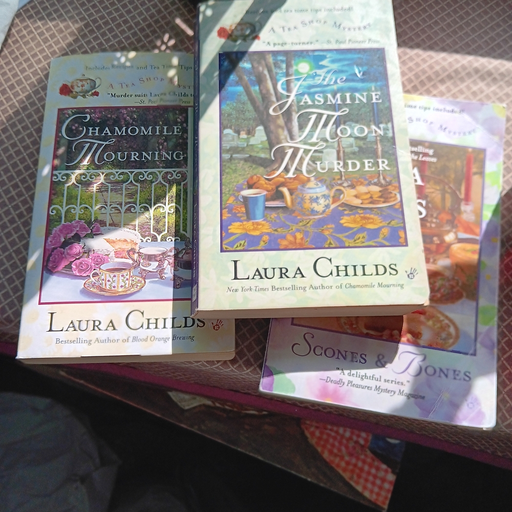 Laura Childs Novels 3, from The Tea Shop Mystery series, Good Used Condition..
